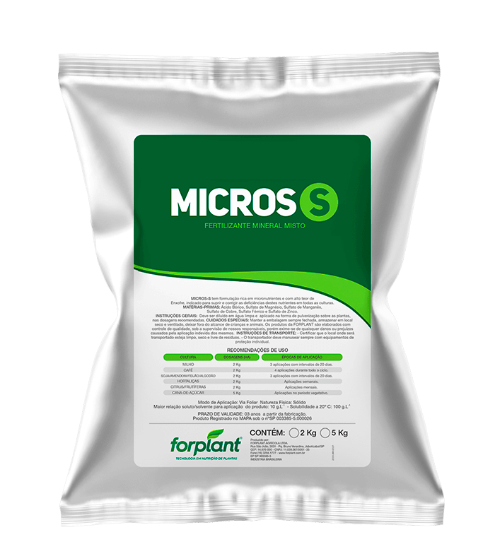 Micros S - Fertilizante Foliar Nutrientes essenciais para maior produtividade!