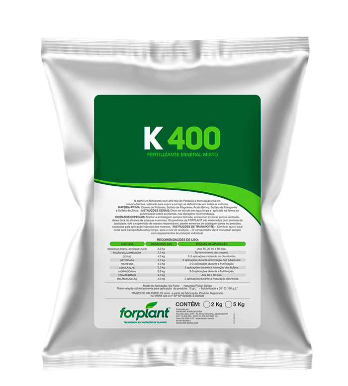 K 400 - Fertilizante Foliar Nutrientes essenciais para maior produtividade!